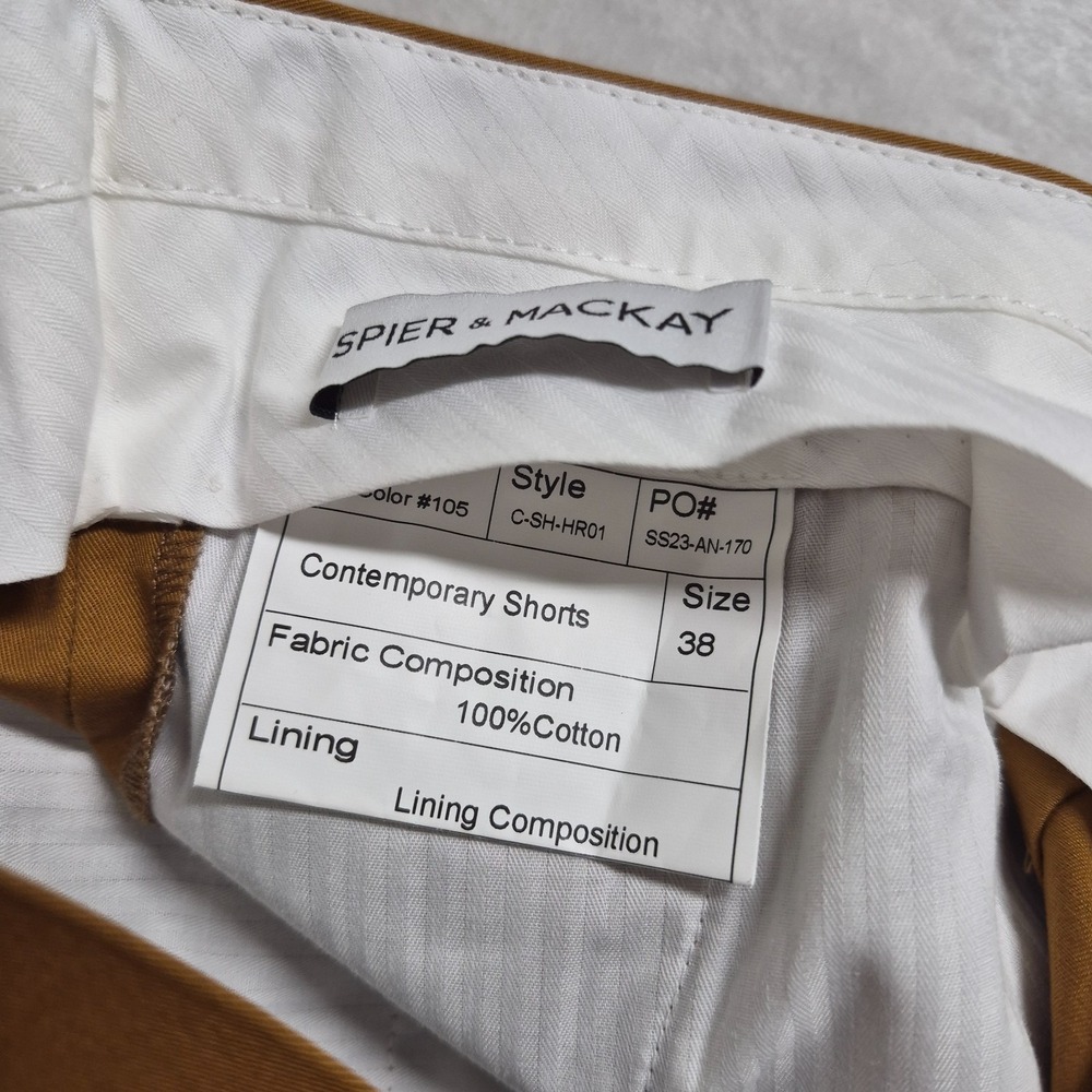 Spier & Mackay Shorts Men's 38 Brown High Rise Pleated Cuffed Adjustable NWT - Picture 6 of 8